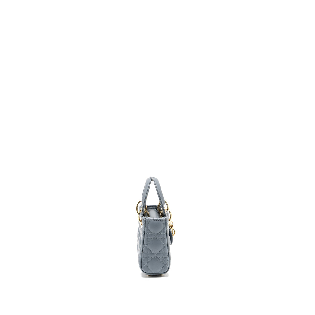 DIOR LADY DIOR MICRO BAG LAMBSKIN CLOUD BLUE LGHW