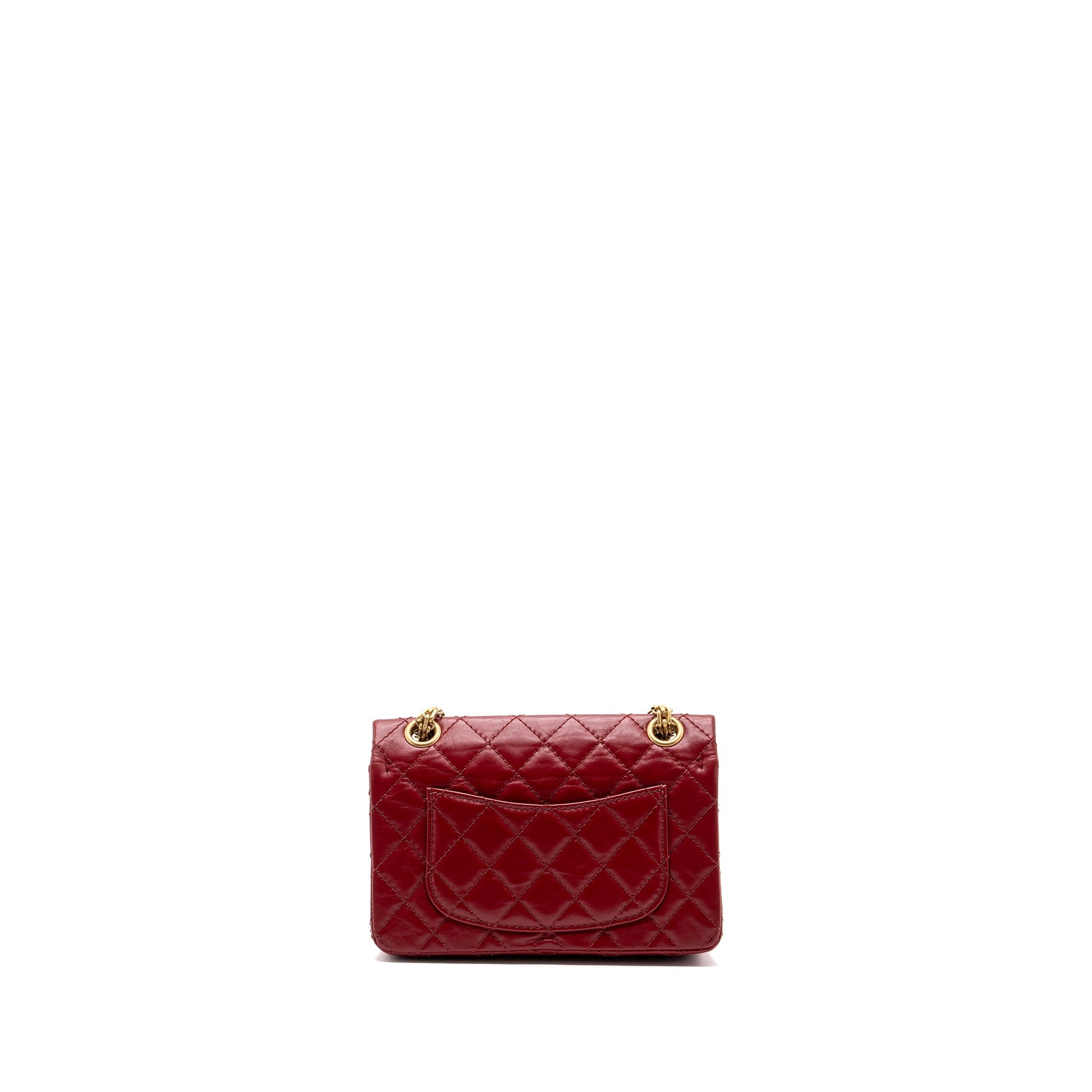 CHANEL MINI 2.55 REISSUE FLAP BAG AGED CALFSKIN RED GHW