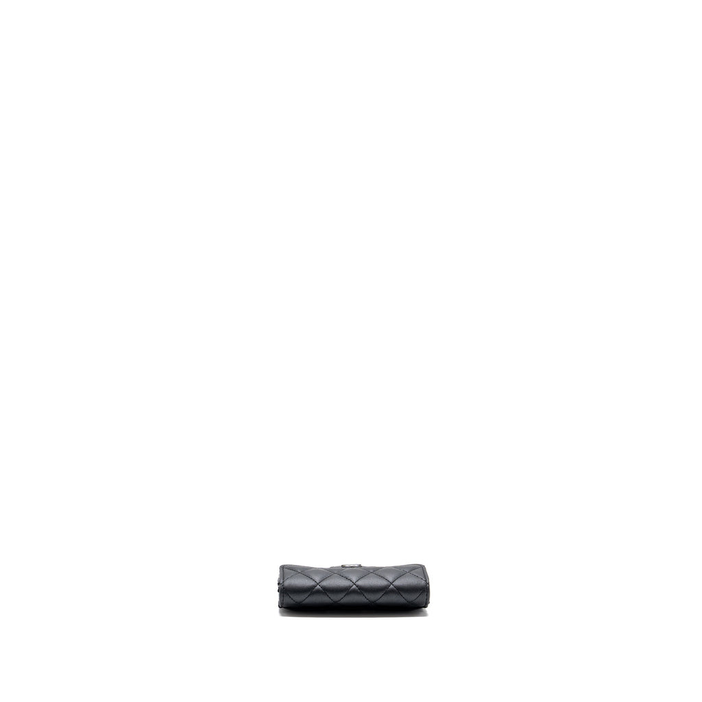 CHANEL CLASSIC FLAP CARD HOLDER LAMBSKIN SO BLACK SHW (MICROCHIP)