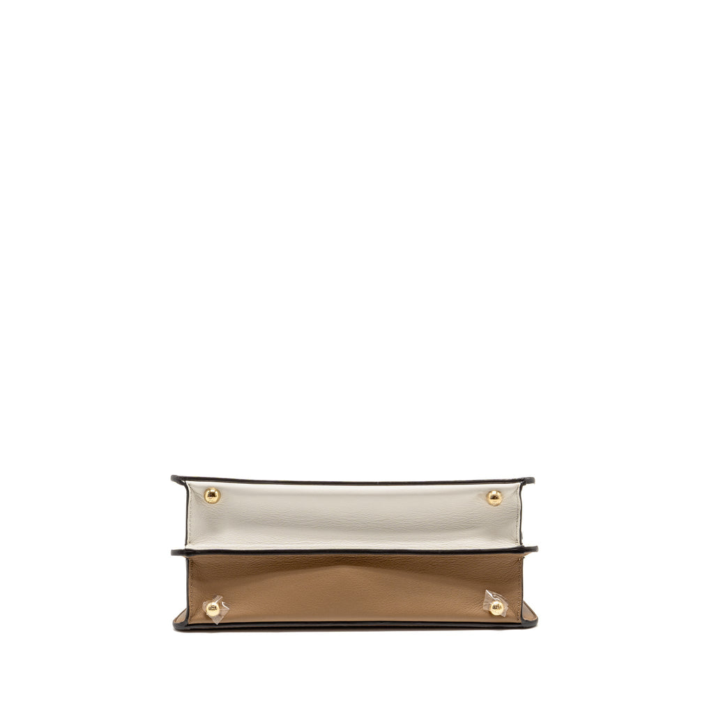 FENDI SMALL PEEKABOO ISEEU BAG NAPA LEATHER WHITE/BEIGE GHW