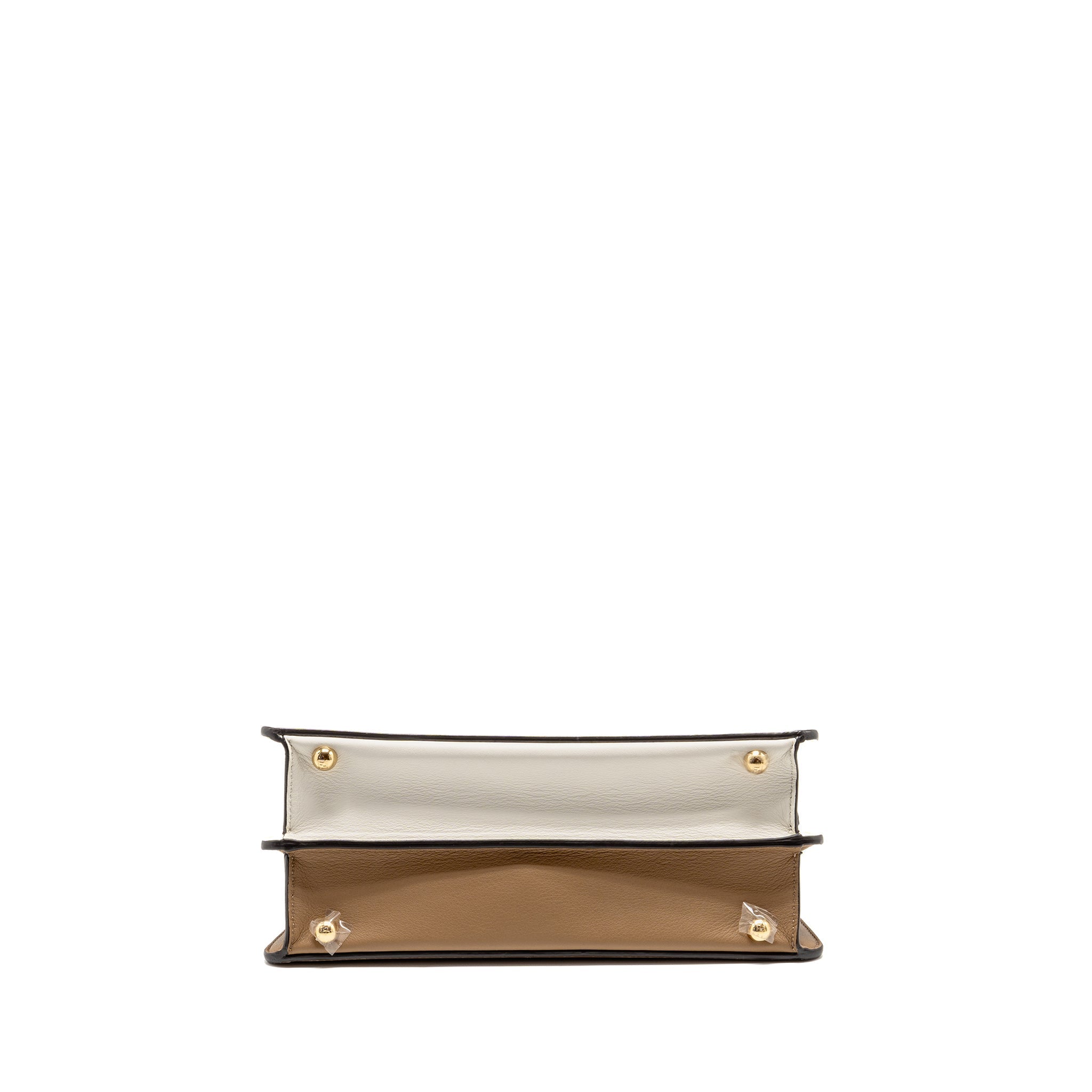 FENDI SMALL PEEKABOO ISEEU BAG NAPA LEATHER WHITE/BEIGE GHW