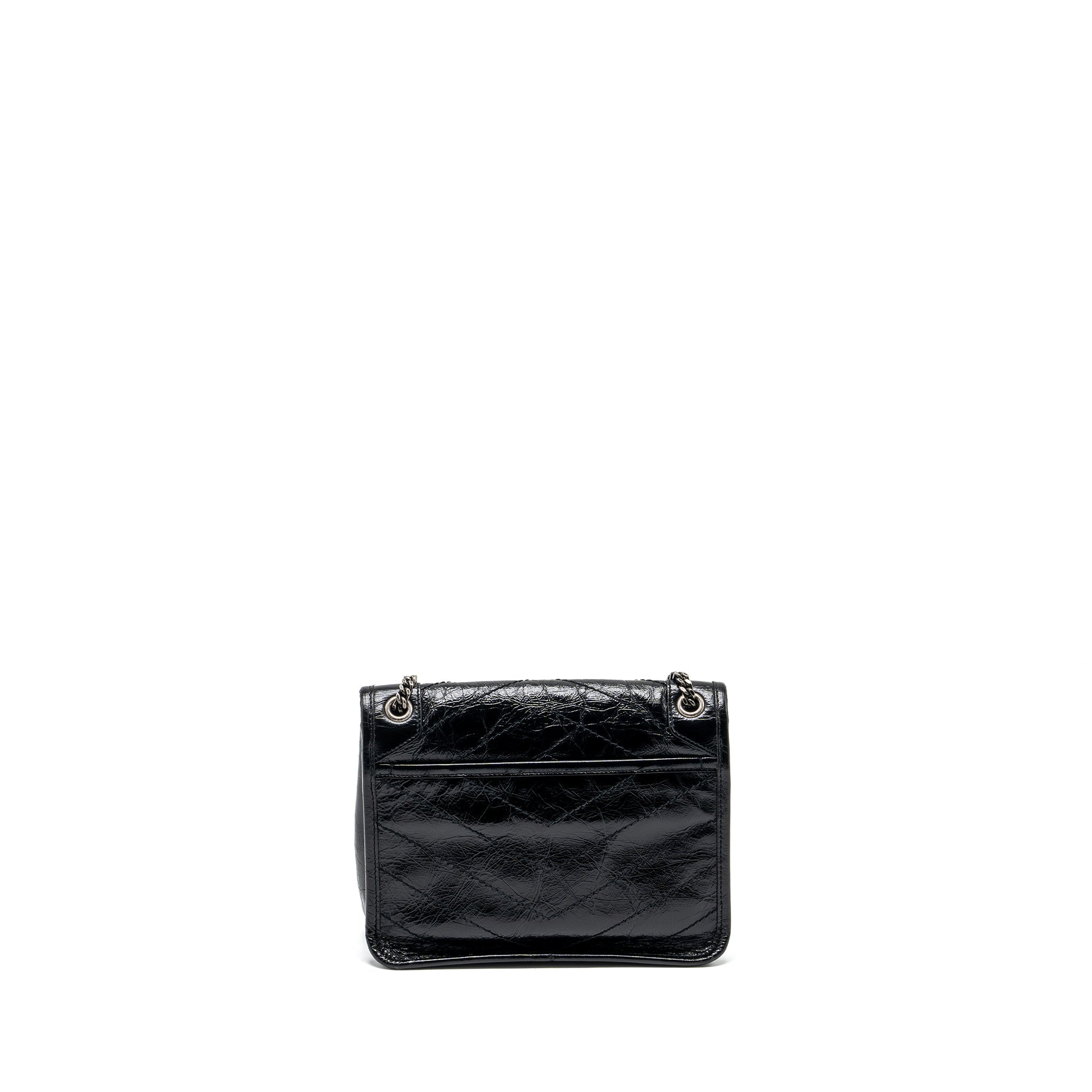 SAINT LAURENT BABY NIKI LEATHER BLACK SHW