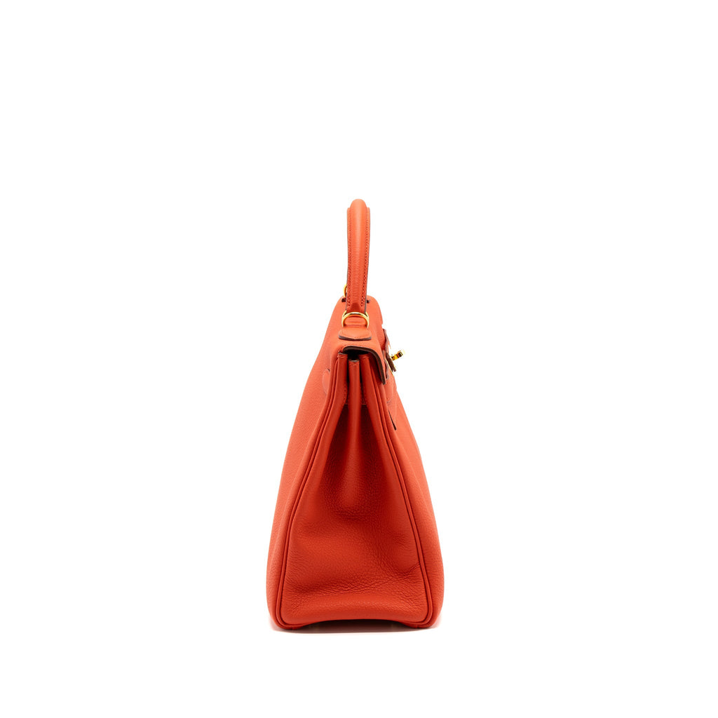 HERMES KELLY 32 TOGO CAPUCINE GHW