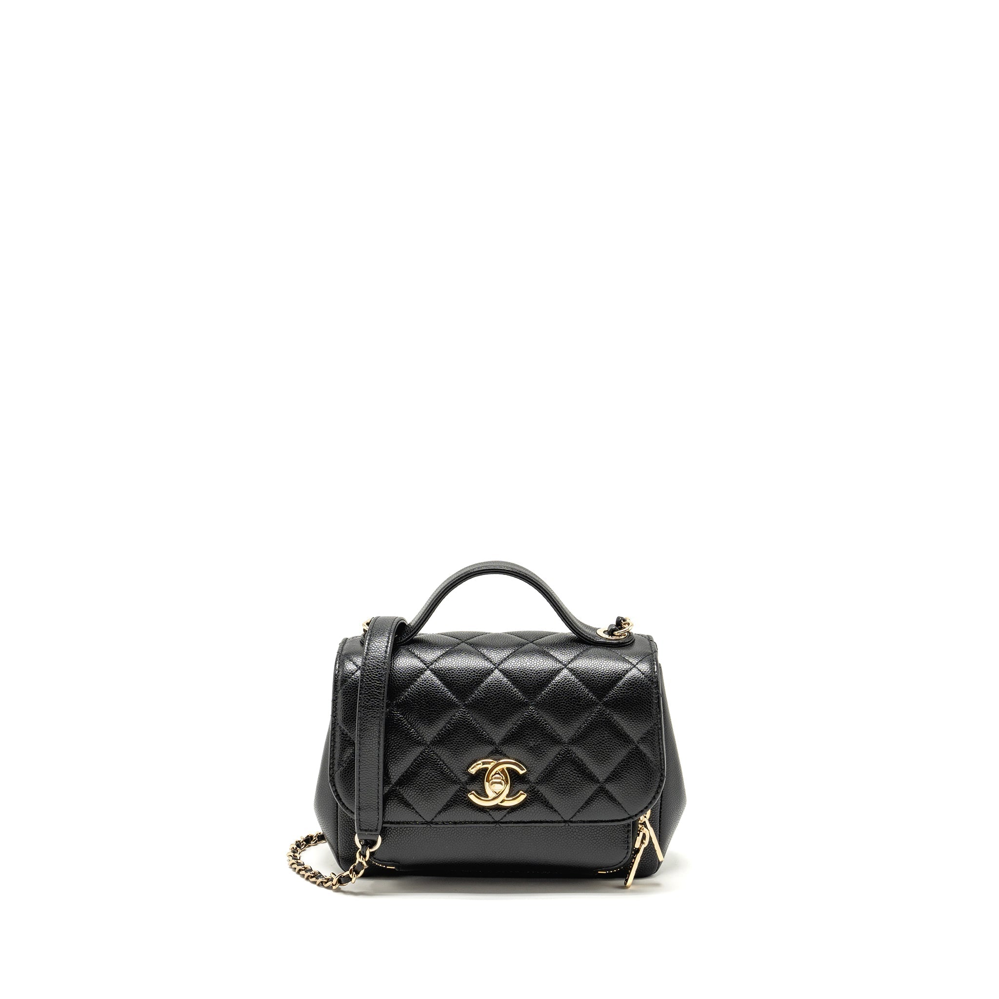 CHANEL SMALL BUSINESS AFFINITY CAVIAR BLACK LGHW