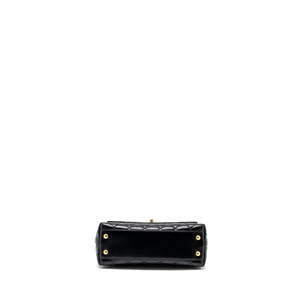 CHANEL SMALL COCO HANDLE LIMITED EDITION SMOOTH CALFSKIN BLACK GHW(MICROCHIP)