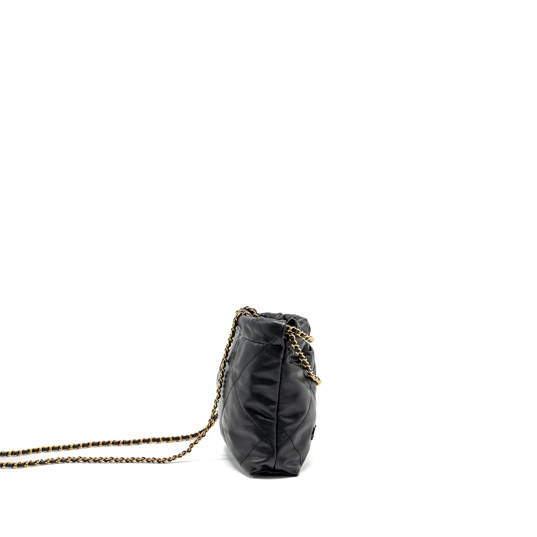 CHANEL MINI 22 BAG CAVIAR BLACK GHW (MICROCHIP)