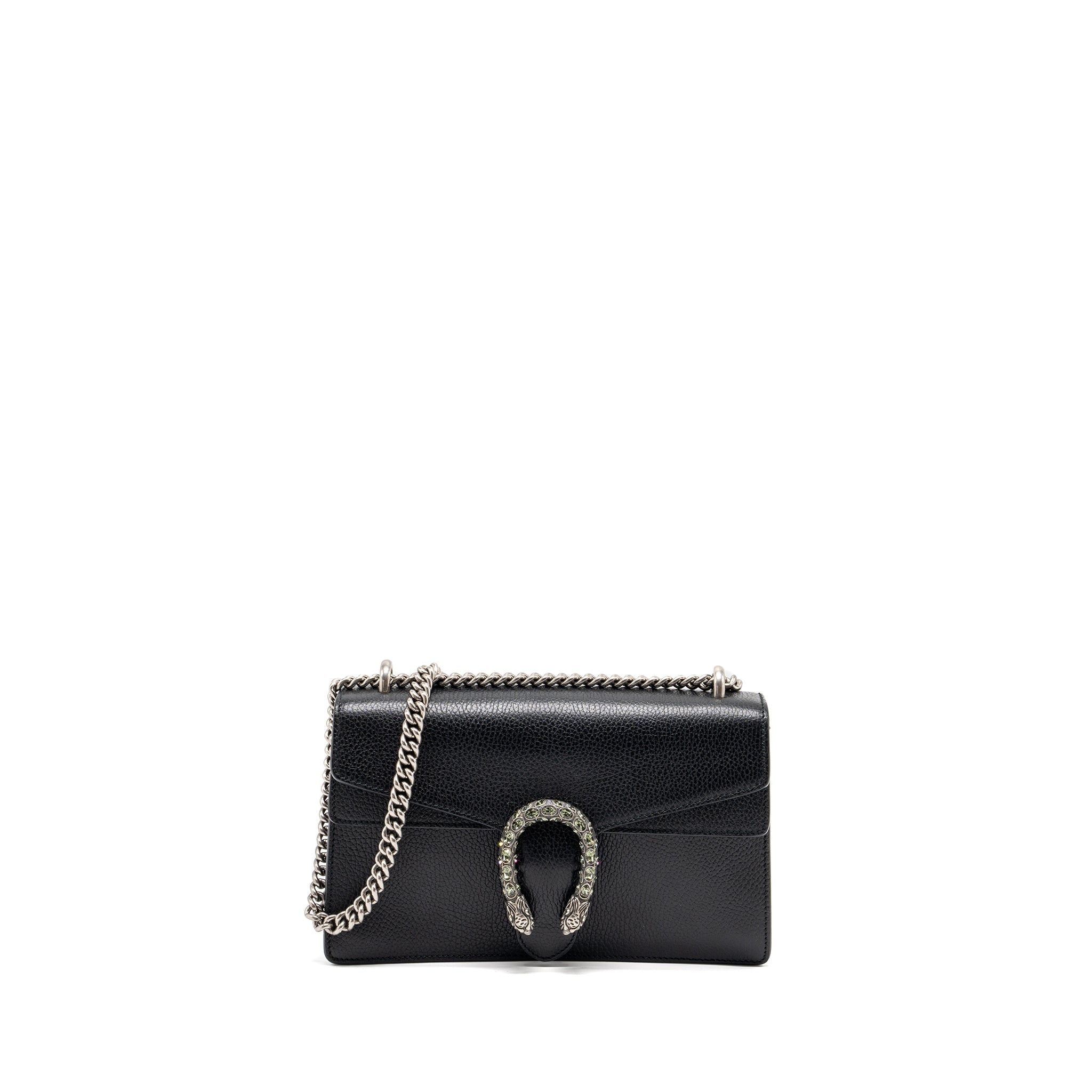 GUCCI DIONYSUS SHOULDER BAG CALFSKIN BLACK RUTHENIUM HARDWARE