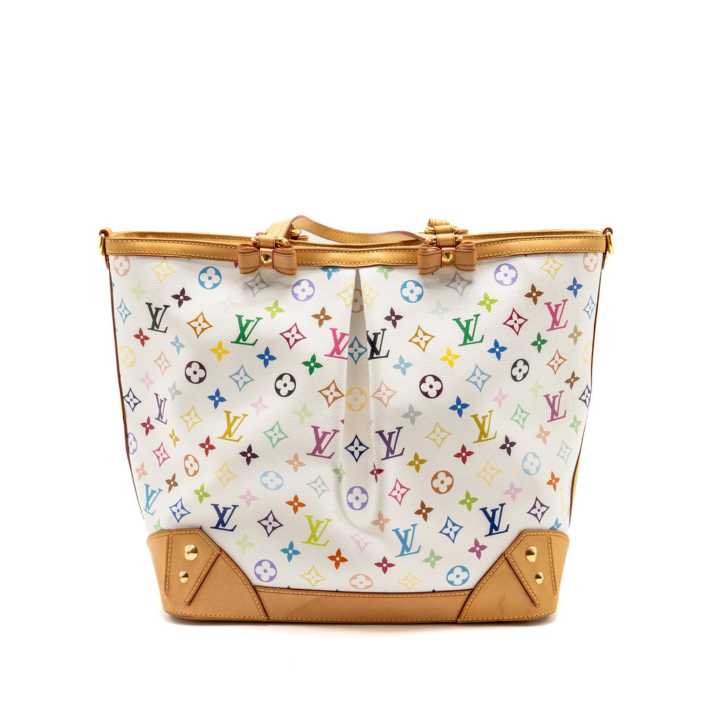 LOUIS VUITTON SHARLEEN GM TOTE BAG WHITE MONOGRAM CANVAS MULTICOLOUR GHW