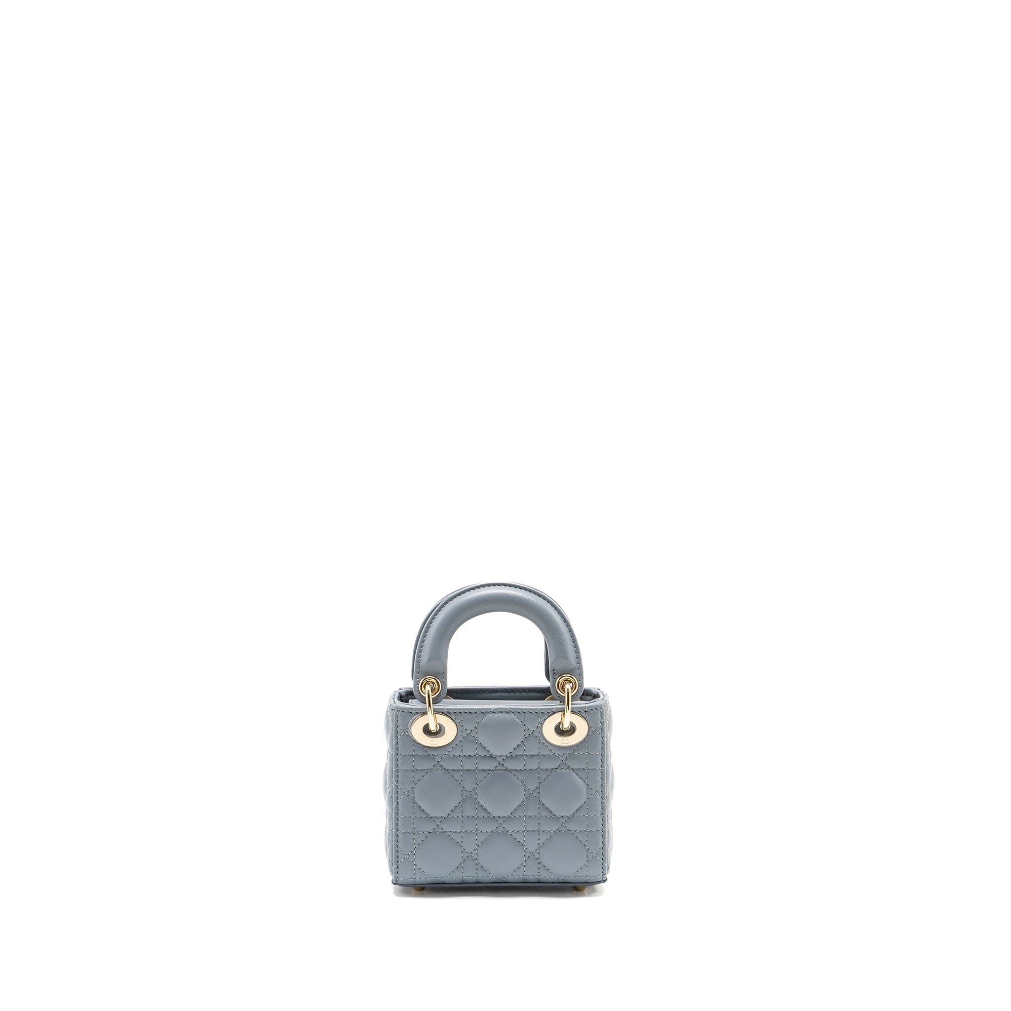 DIOR LADY DIOR MICRO BAG LAMBSKIN CLOUD BLUE LGHW