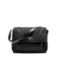 PRADA PADDED RE-NYLON SHOULDER BAG BLACK SHW