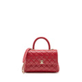 CHANEL SMALL COCO HANDLE CAVIAR RED LGHW (MICROCHIP)