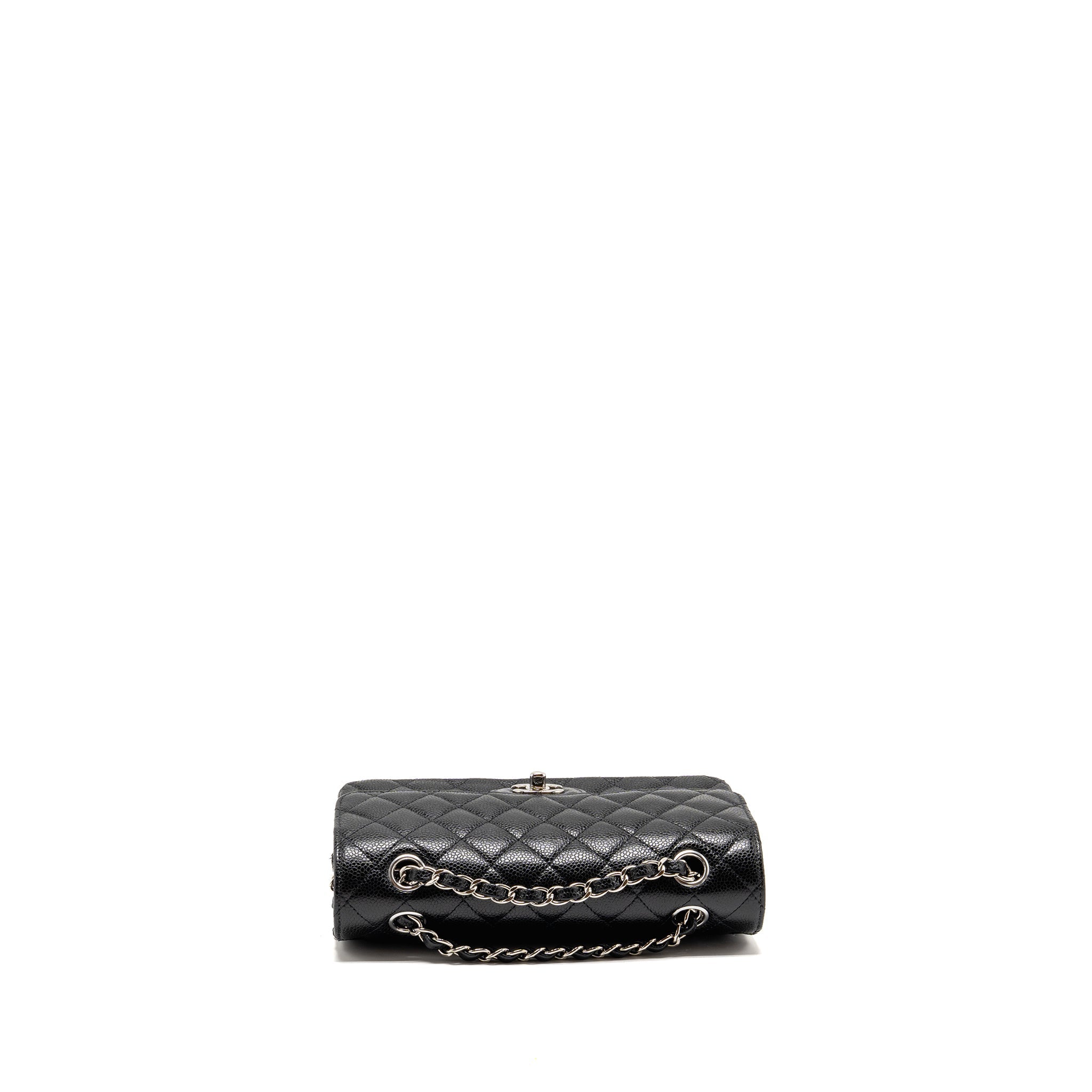 CHANEL SMALL CLASSIC DOUBLE FLAP BAG CAVIAR BLACK SHW