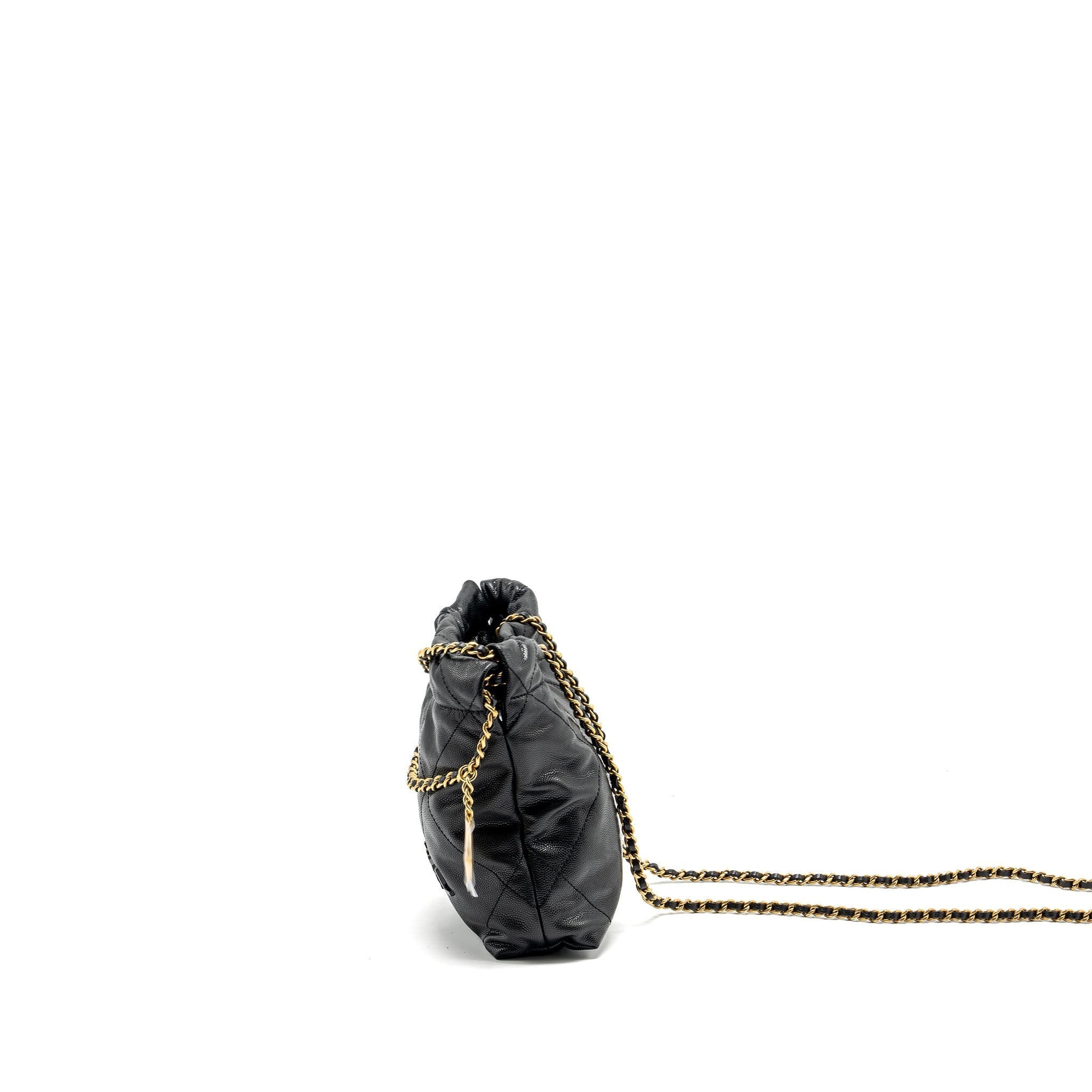 CHANEL MINI 22 BAG CAVIAR BLACK GHW (MICROCHIP)
