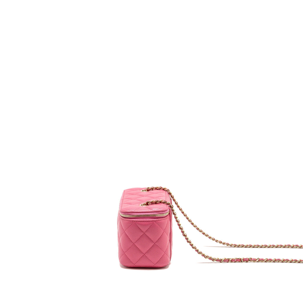 CHANEL LONG VANITY CASE WITH CHAIN CAVIAR HOT PINK LGHW