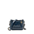 CHANEL SMALL GABRIELLE HOBO BAG AGED CALFSKIN BLUE MULTICOLOURED HARDWARE