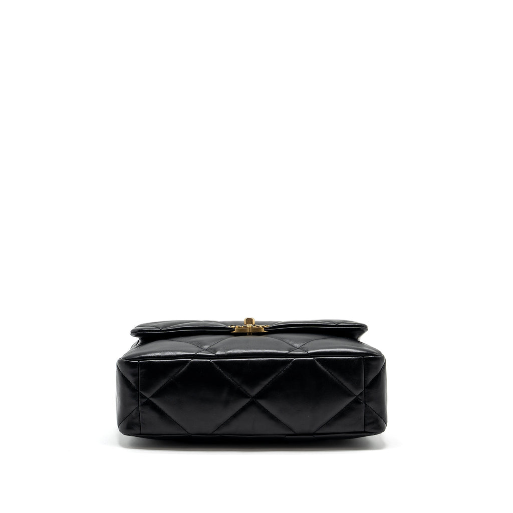 CHANEL LARGE 19 BAG LAMBSKIN BLACK GHW