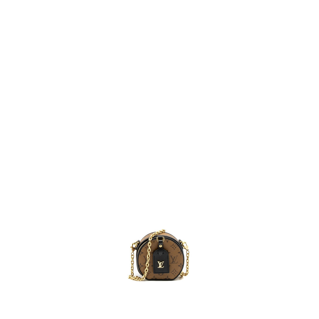 LOUIS VUITTON CHAPEAU NECKLACE/CHAIN BAG MONOGRAM REVERSE CANVAS BLACK GHW