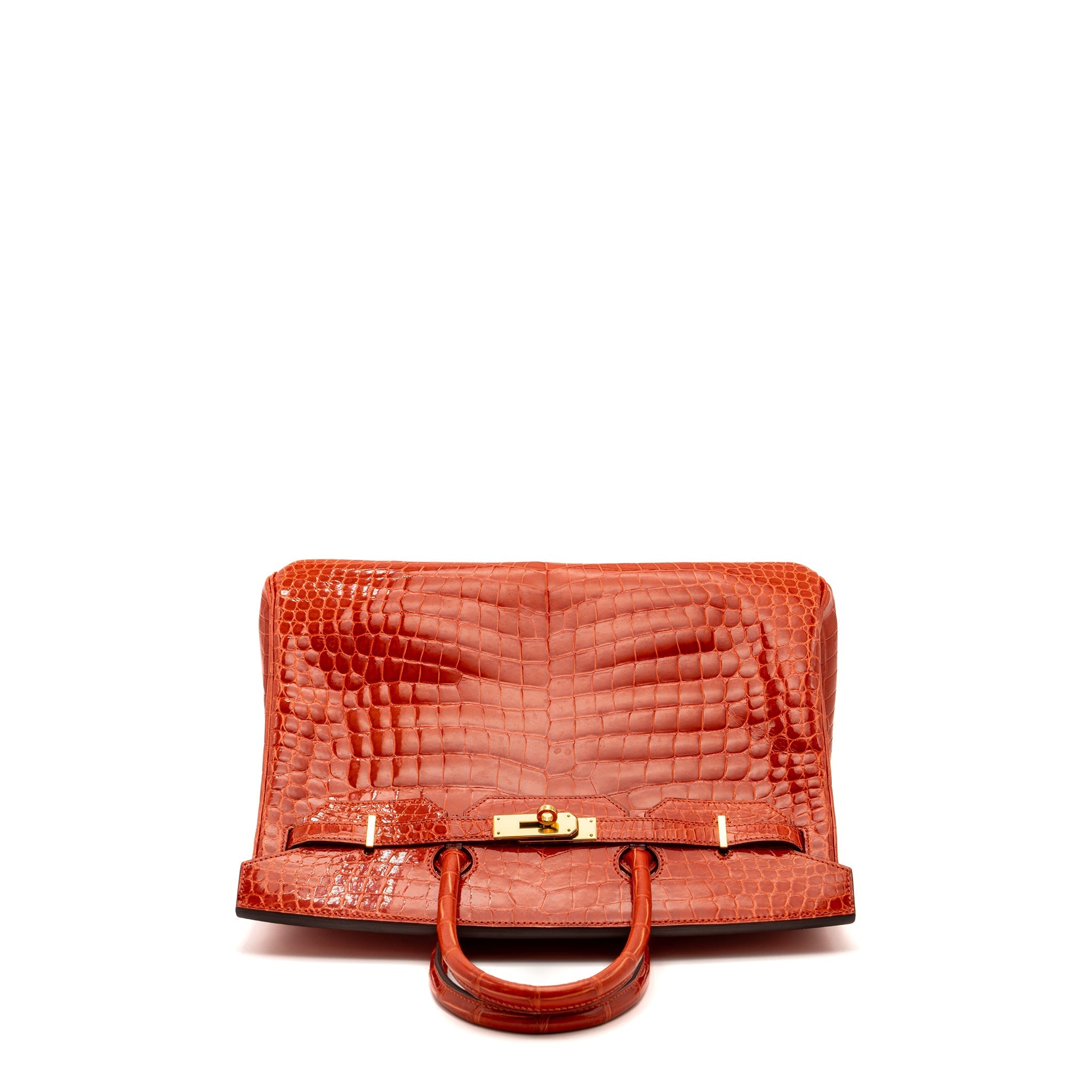 HERMES BIRKIN 35 SHINY CROCODILE POROSUS FEU GHW