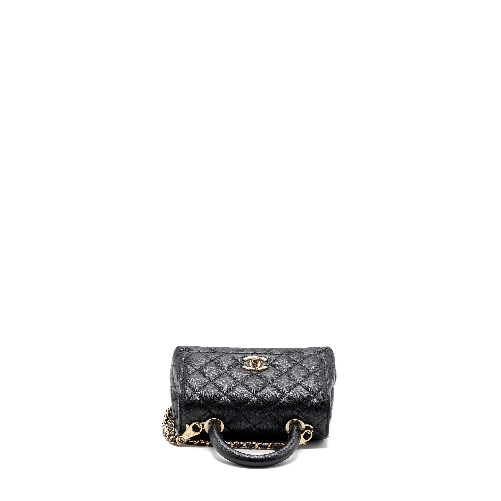 CHANEL COCO HANDLE EXTRA MINI CAVIAR BLACK LGHW(MICROCHIP)