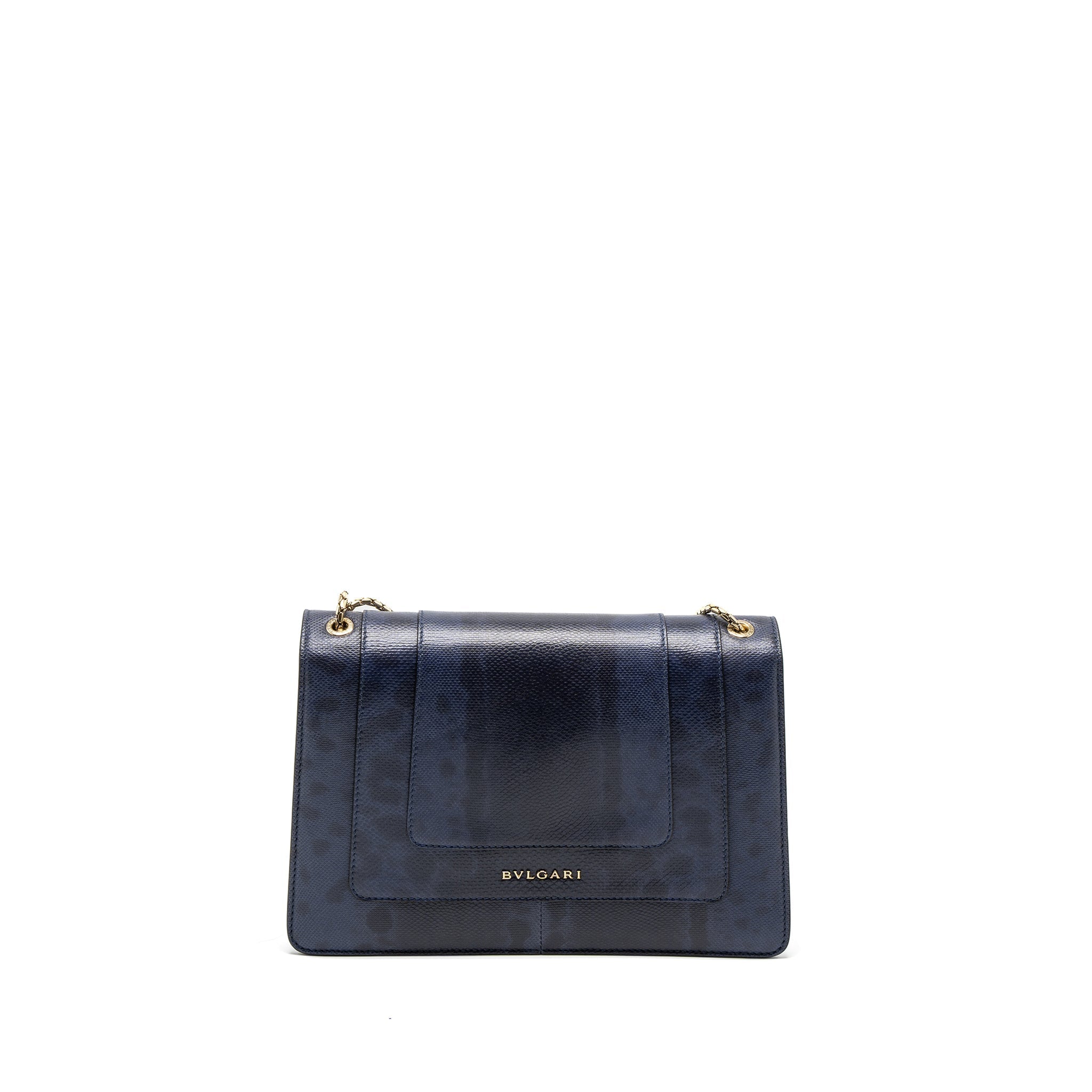 BVLGARI SERPENTI SHOULDER BAG KARUNG SKIN DARK PURPLE LGHW