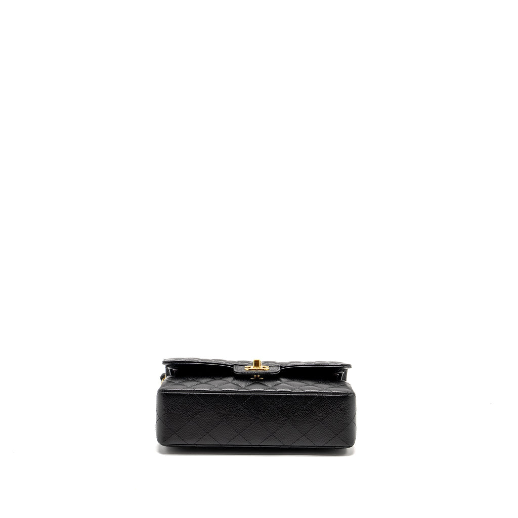 CHANEL SMALL CLASSIC DOUBLE FLAP BAG CAVIAR BLACK GHW