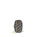 DIOR 30 MONTAIGNE PHONE POUCH OBLIQUE JACQUARD CANVAS NAVY GHW
