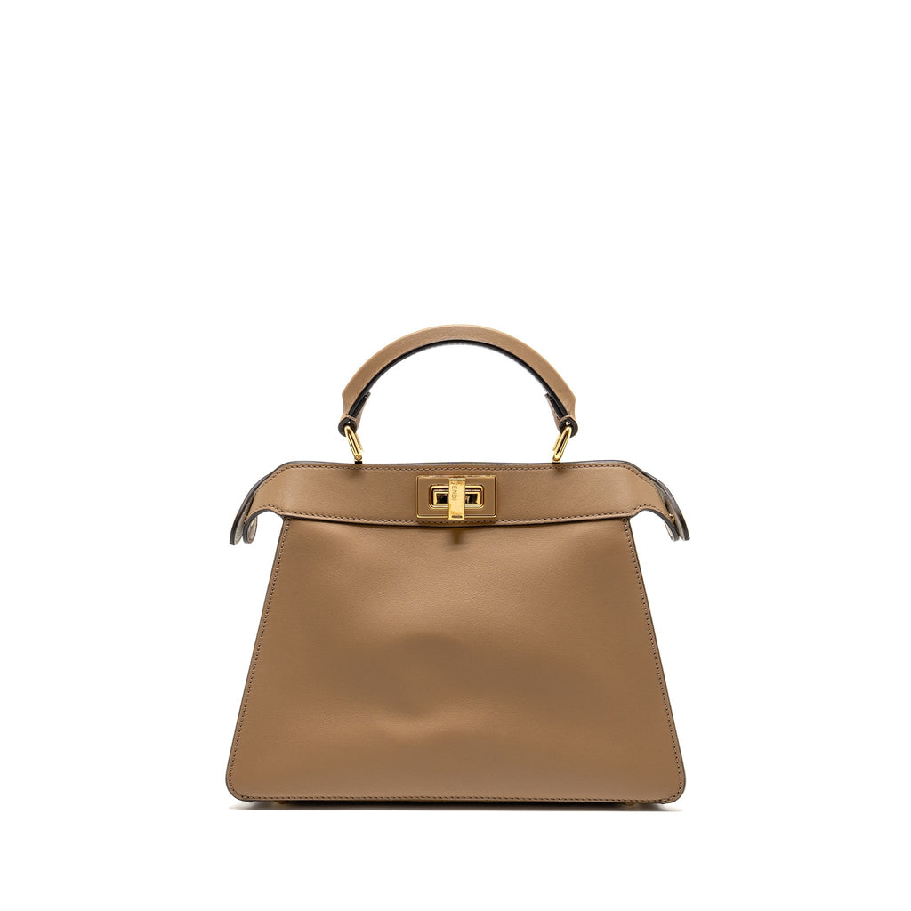 FENDI SMALL PEEKABOO ISEEU BAG NAPA LEATHER WHITE/BEIGE GHW
