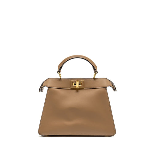 FENDI SMALL PEEKABOO ISEEU BAG NAPA LEATHER WHITE/BEIGE GHW