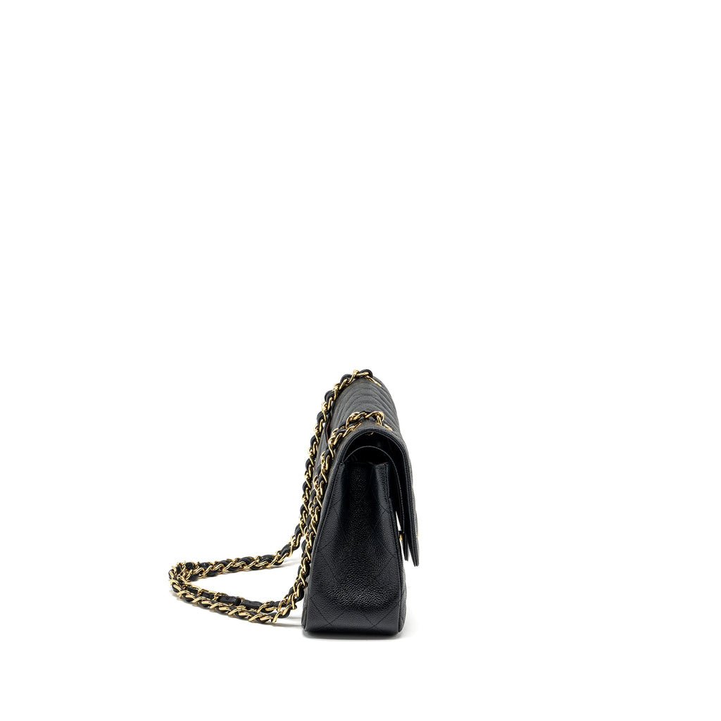 CHANEL CLASSIC JUMBO DOUBLE FLAP BAG CAVIAR BLACK GHW