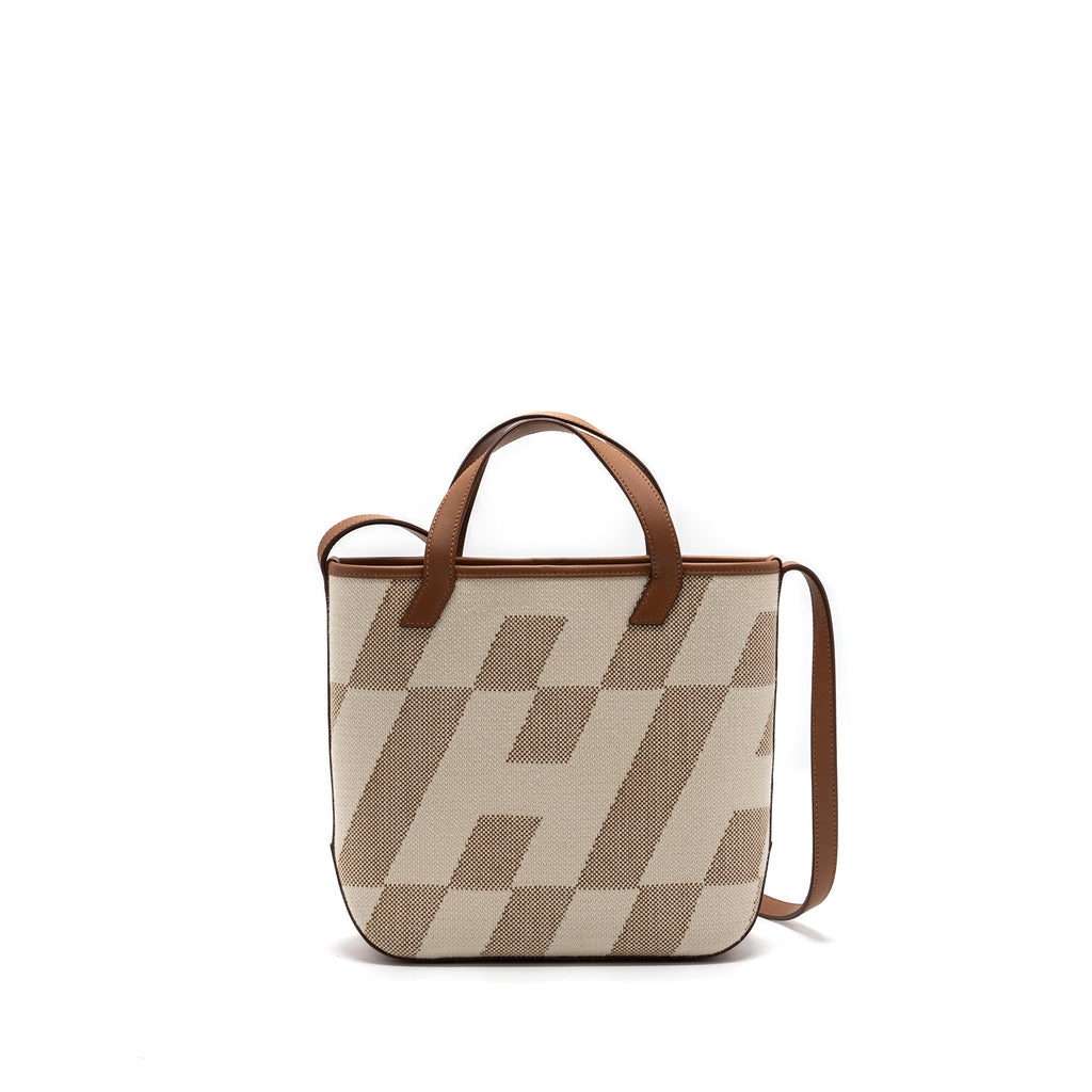 HERMES CABAS H EN BIAIS 27 BAG NATUREL/GOLD