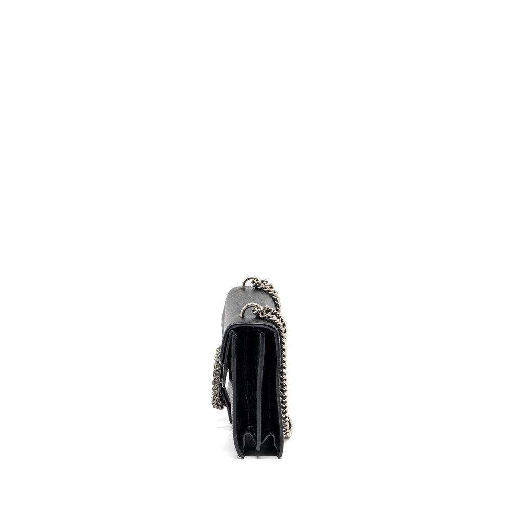 GUCCI DIONYSUS SHOULDER BAG CALFSKIN BLACK RUTHENIUM HARDWARE