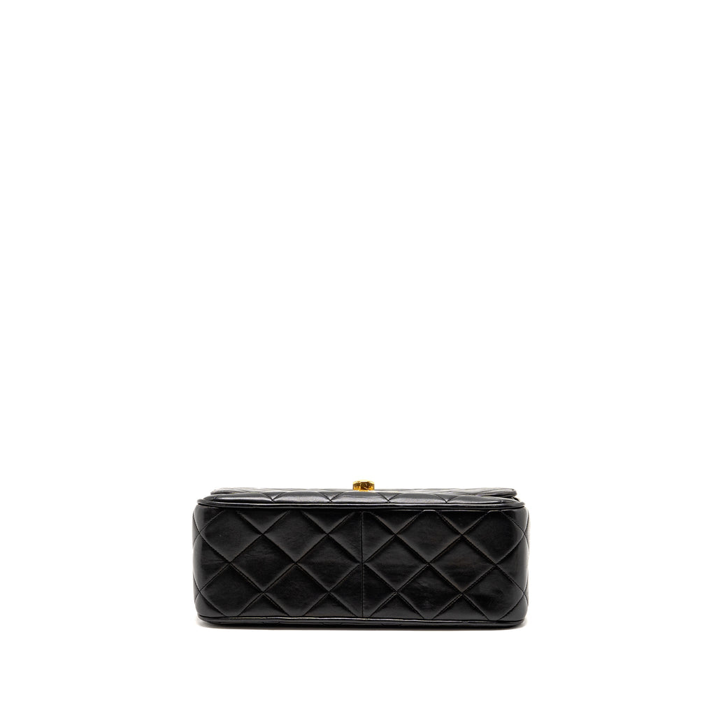 CHANEL VINTAGE LARGE SQUARE FLAP BAG LAMBSKIN BLACK GHW
