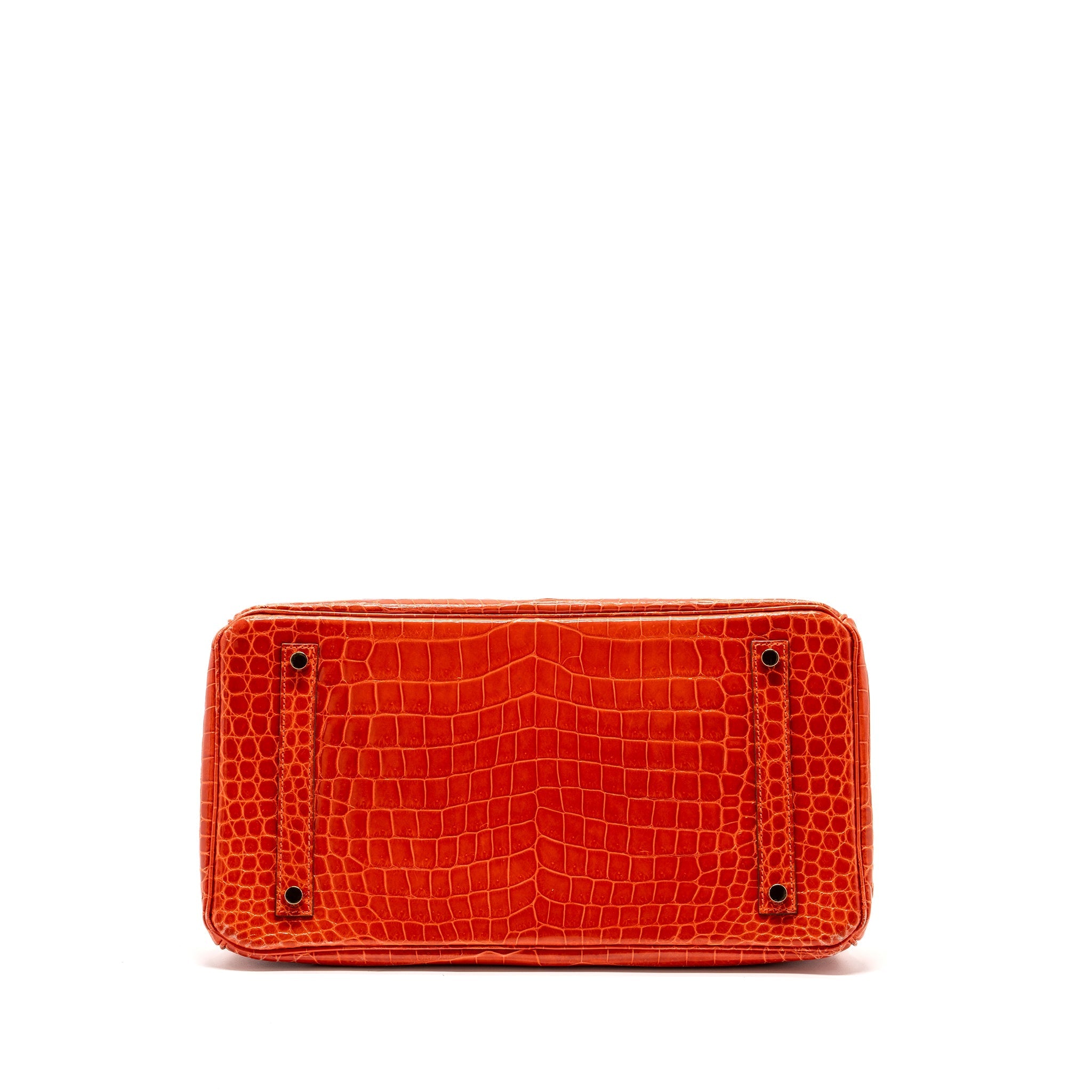 HERMES BIRKIN 35 SHINY CROCODILE POROSUS FEU GHW