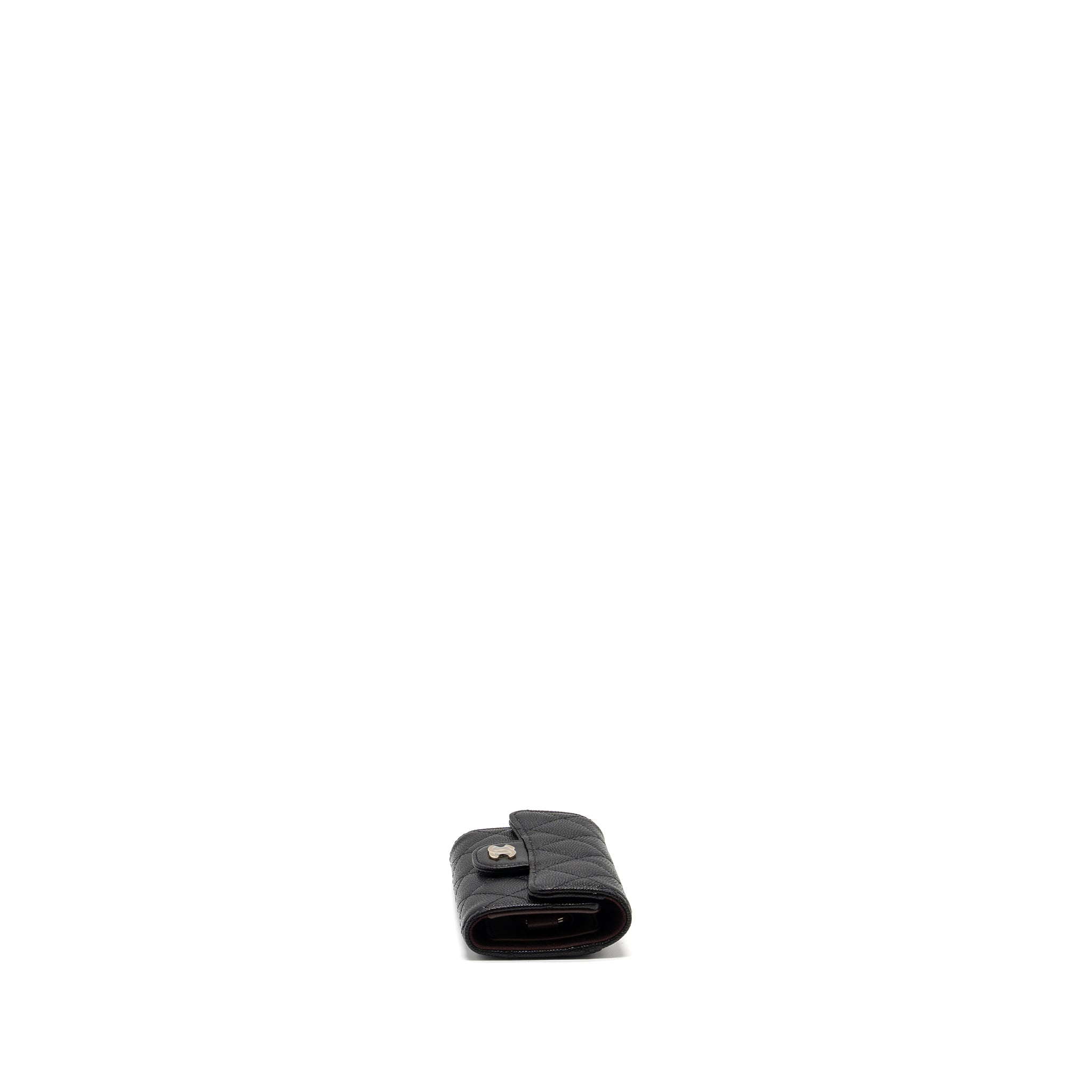 CHANEL CLASSIC FLAP KEY HOLDER CAVIAR BLACK LGHW