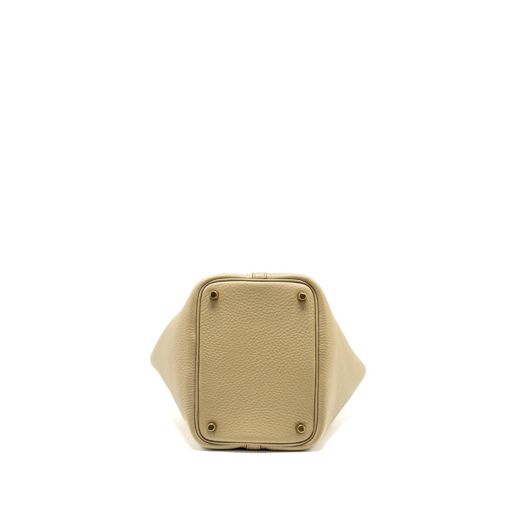 HERMES PICOTIN 18 LOCK BAG CLEMENCE 8Q BEIGE MARFA GHW