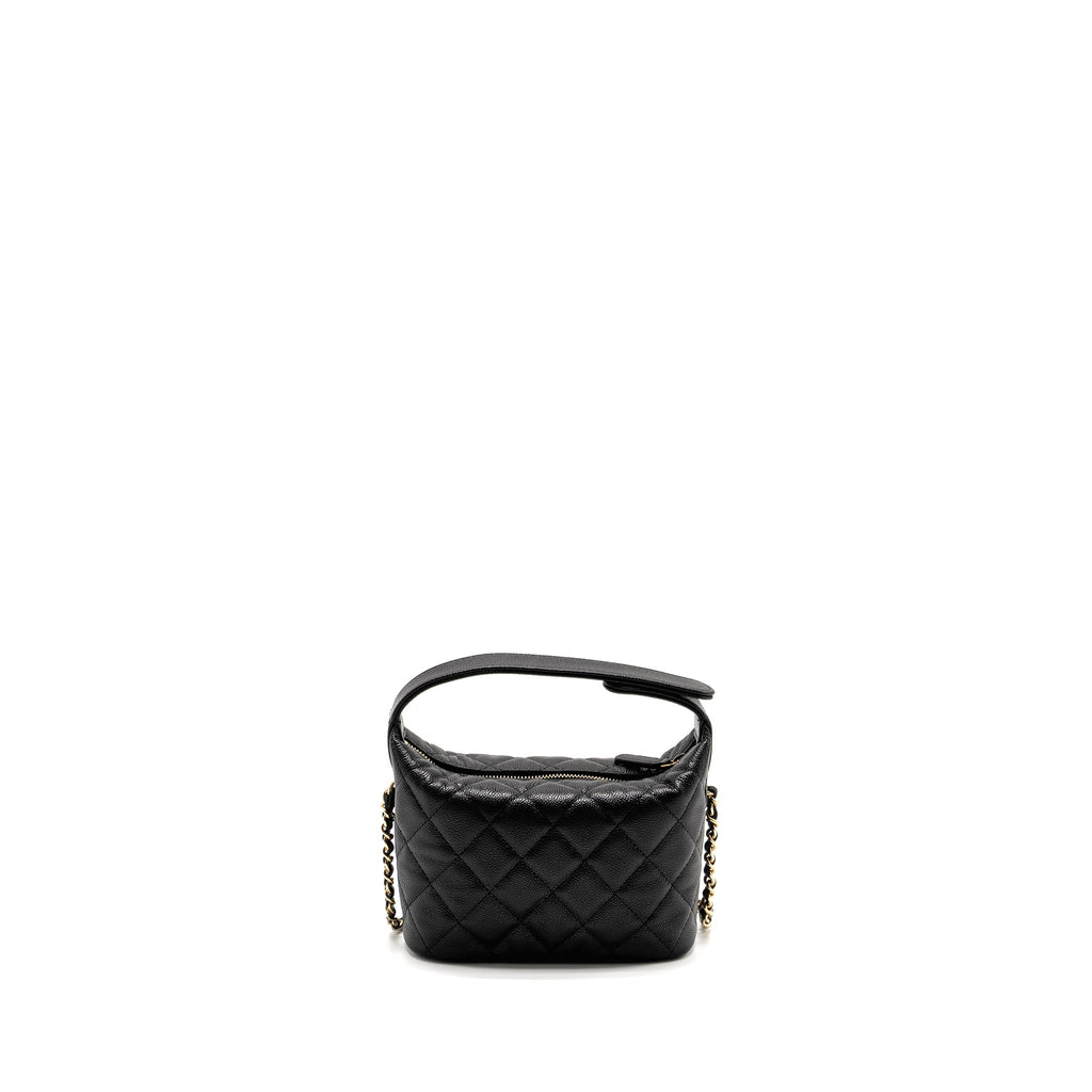 CHANEL 25C QUILTED HOBO BAG CAVIAR BLACK GHW (MICROCHIP)