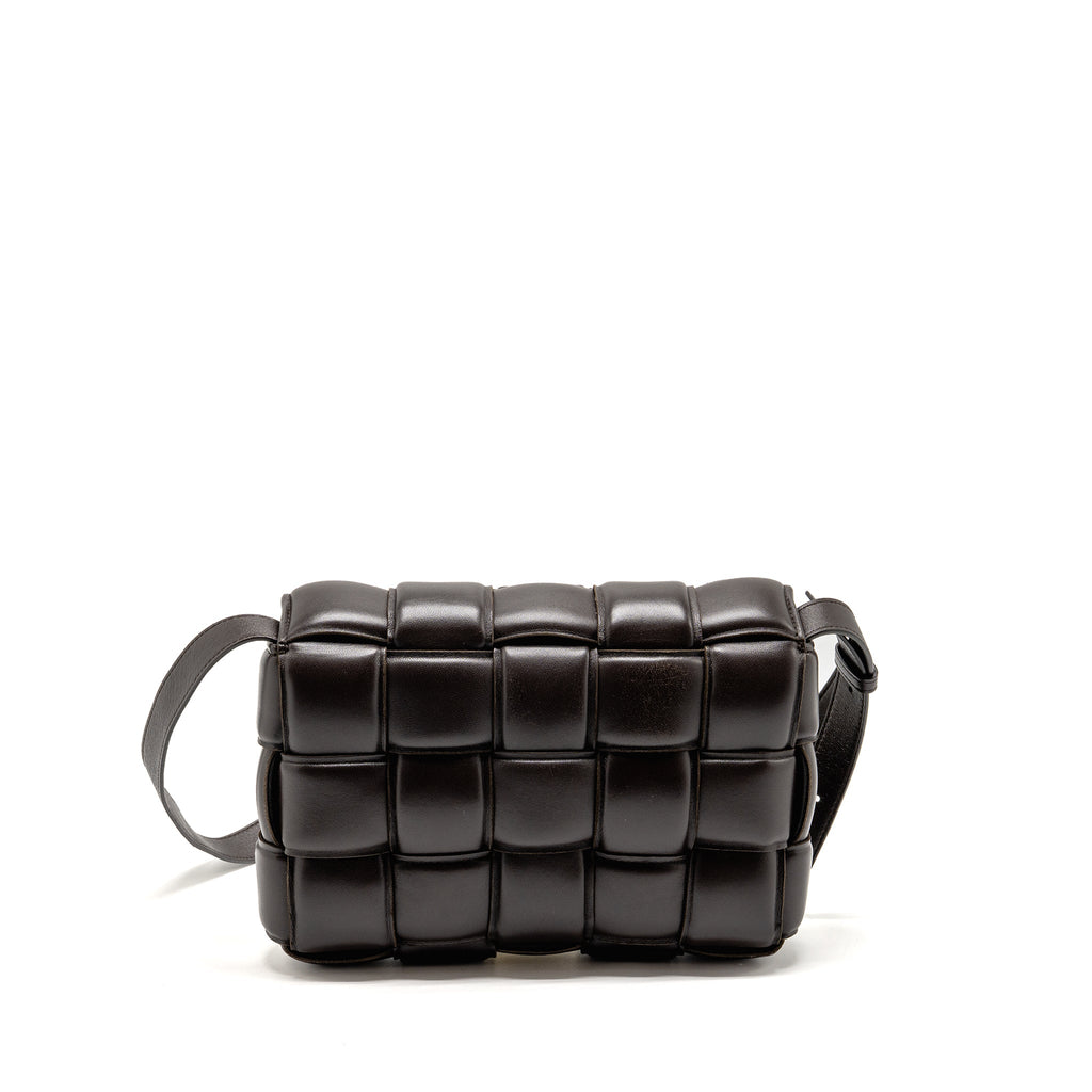 BOTTEGA VENETA PADDED CASSETTE LAMBSKIN BROWN GHW