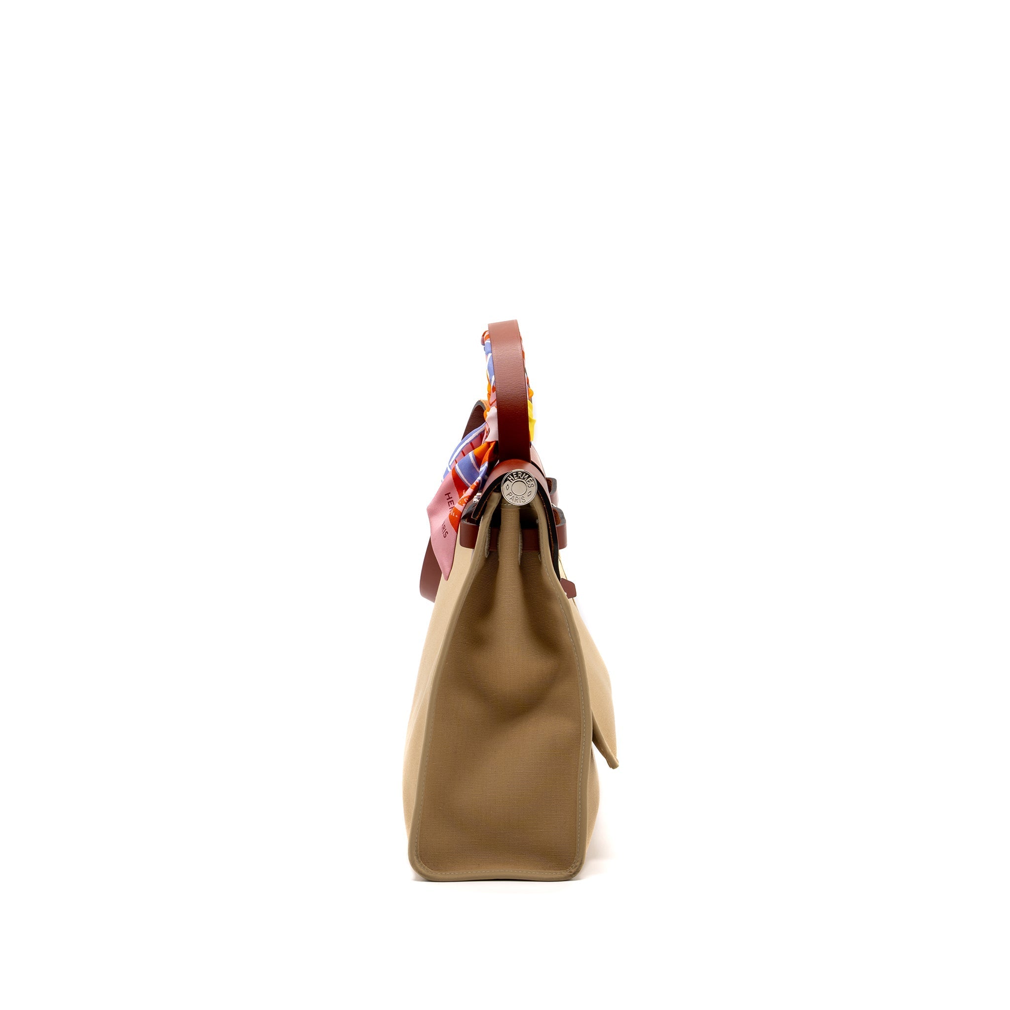 HERMES HERBAG 31 ZIP BAG CANVAS / HUNTER LEATHER TRENCH/ CUVIER SHW