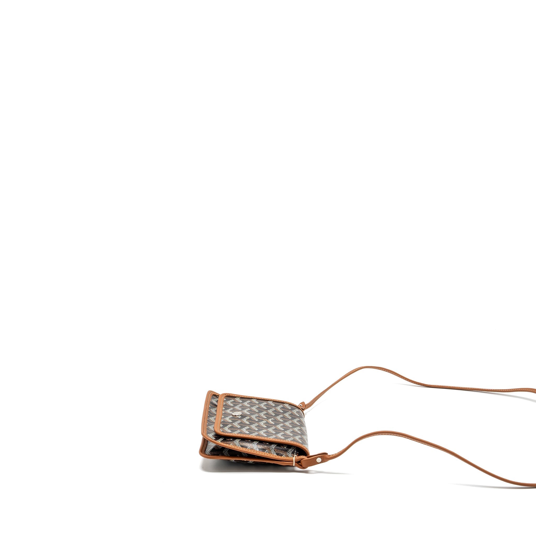 GOYARD PORTEFEUILLE POCHETTE PLUMET GOYARDINE CANVAS/LEATHER NOIR/NATUREL SHW
