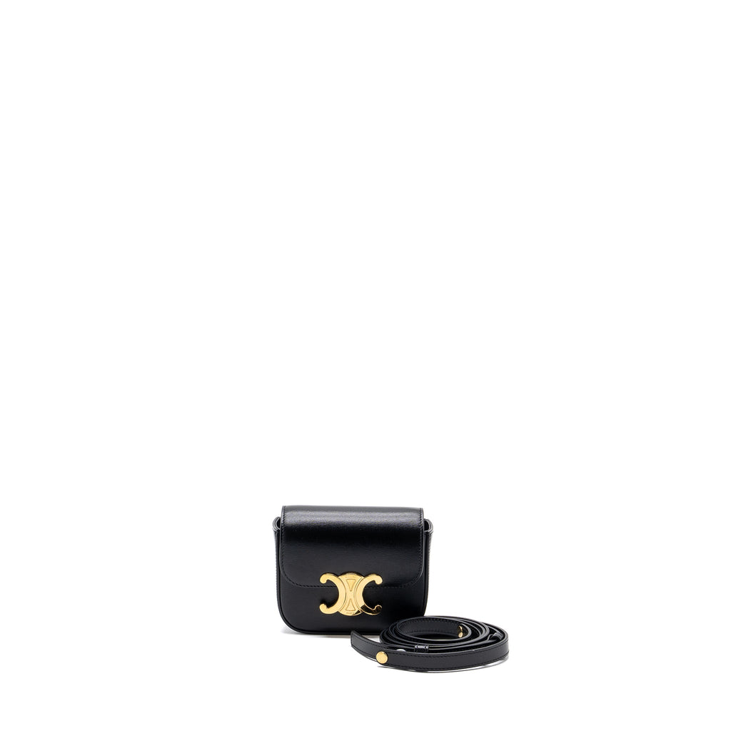 CELINE MINI CLAUDE SHINY CALFSKIN BLACK GHW