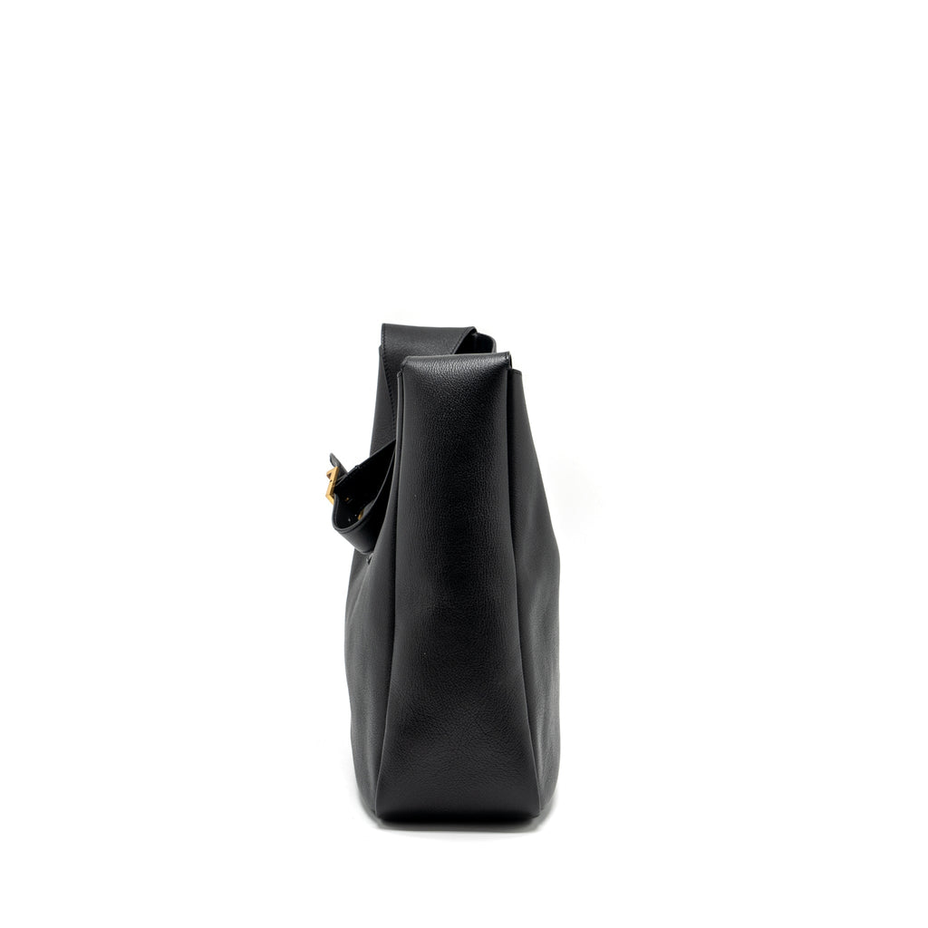 SAINT LAURENT/YSL LE 5 A 7 SUPPLE LARGE SMOOTH CALFSKIN BLACK GHW