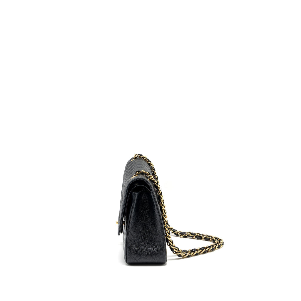 CHANEL CLASSIC JUMBO DOUBLE FLAP BAG CAVIAR BLACK GHW