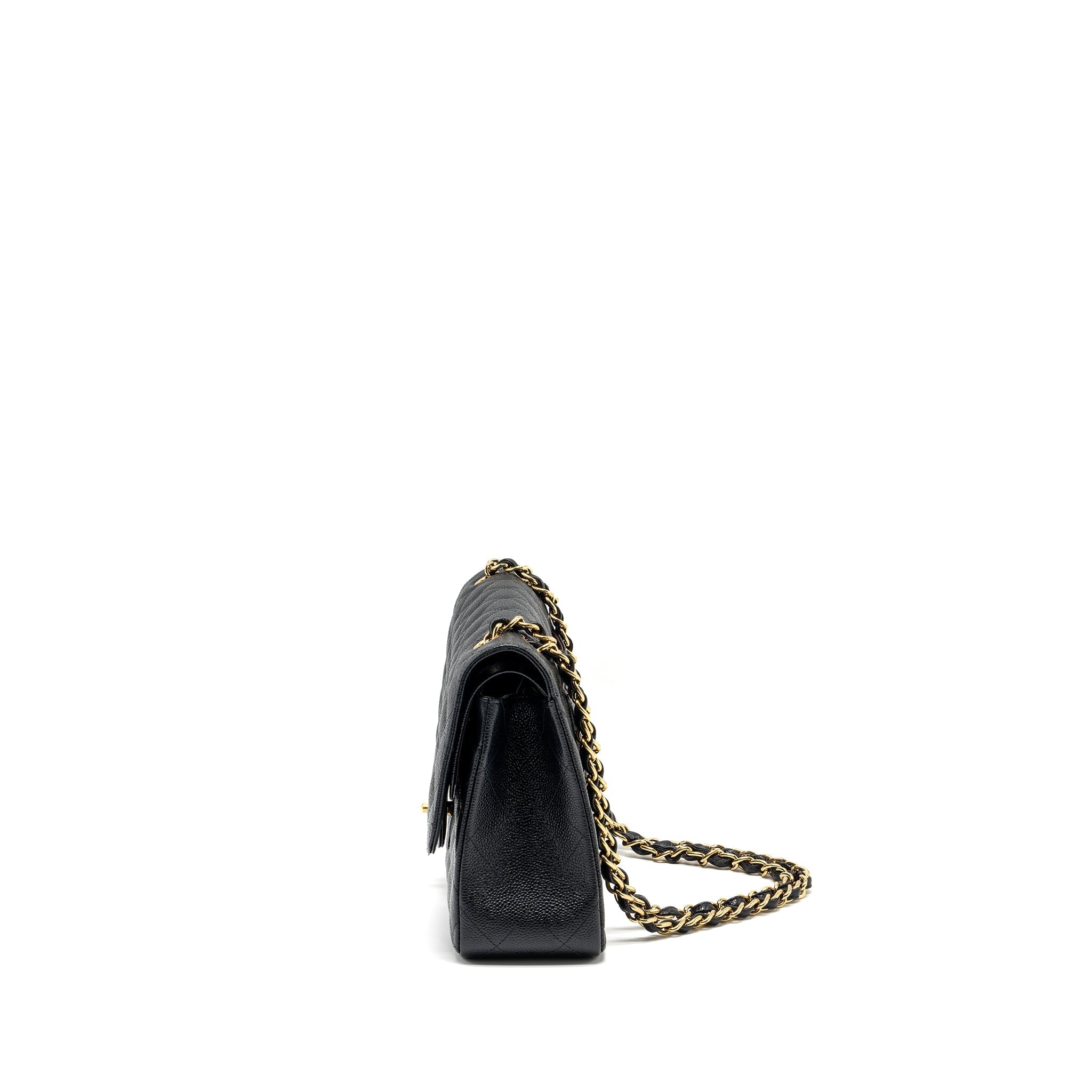 CHANEL CLASSIC JUMBO DOUBLE FLAP BAG CAVIAR BLACK GHW