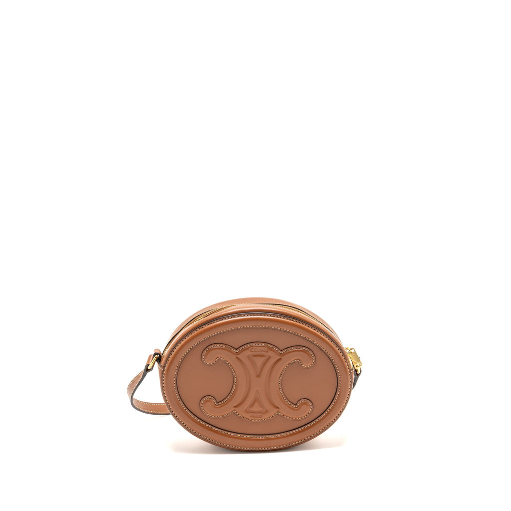 CELINE OVAL BAG TRIOMPHE SMOOTH CALFSKIN TAN GHW