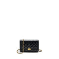 CHANEL BOY WALLET ON CHAIN LAMBSKIN BLACK GHW