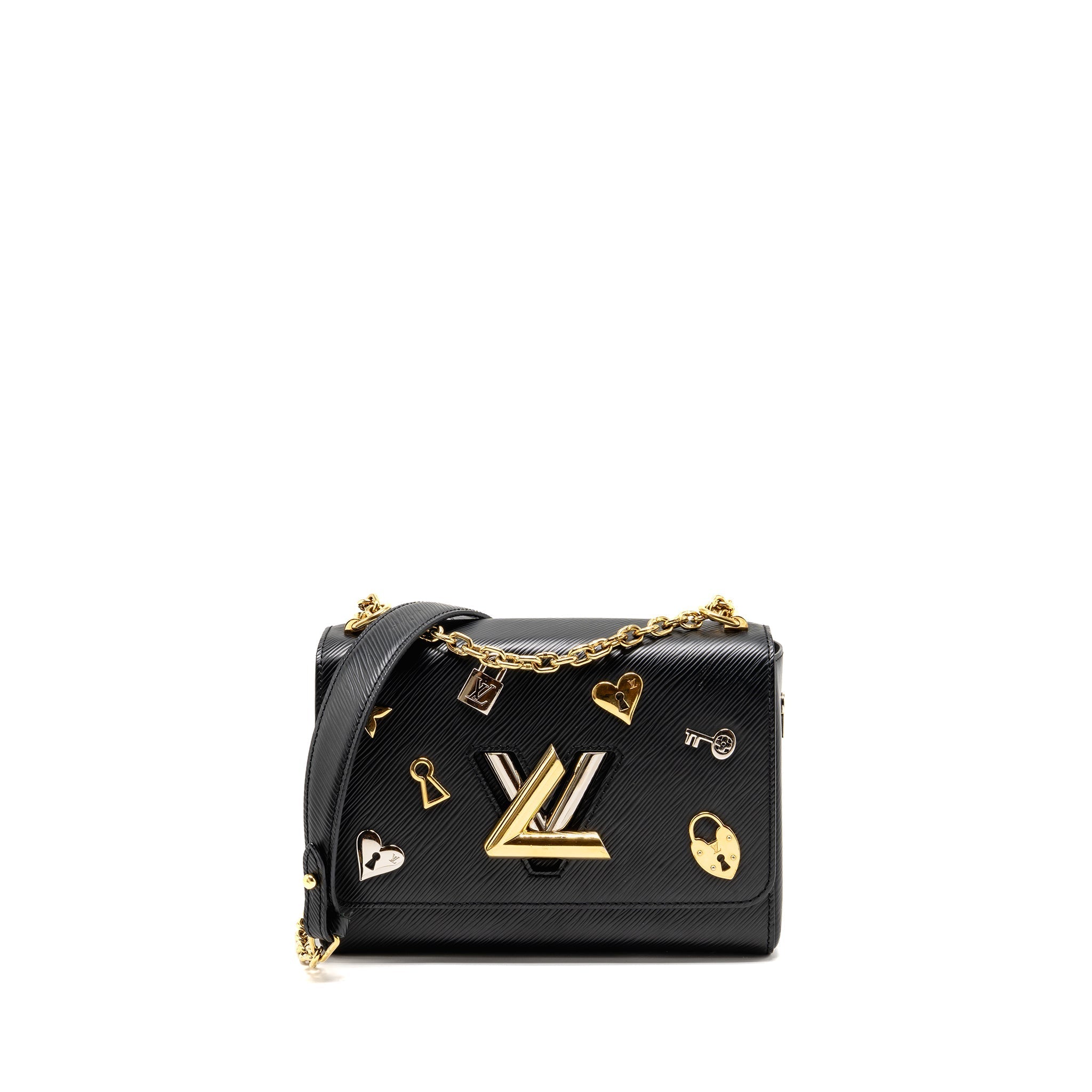 LOUIS VUITTON LOVE LOCK TWIST MM EPI BLACK MULTICOLOUR HARDWARE