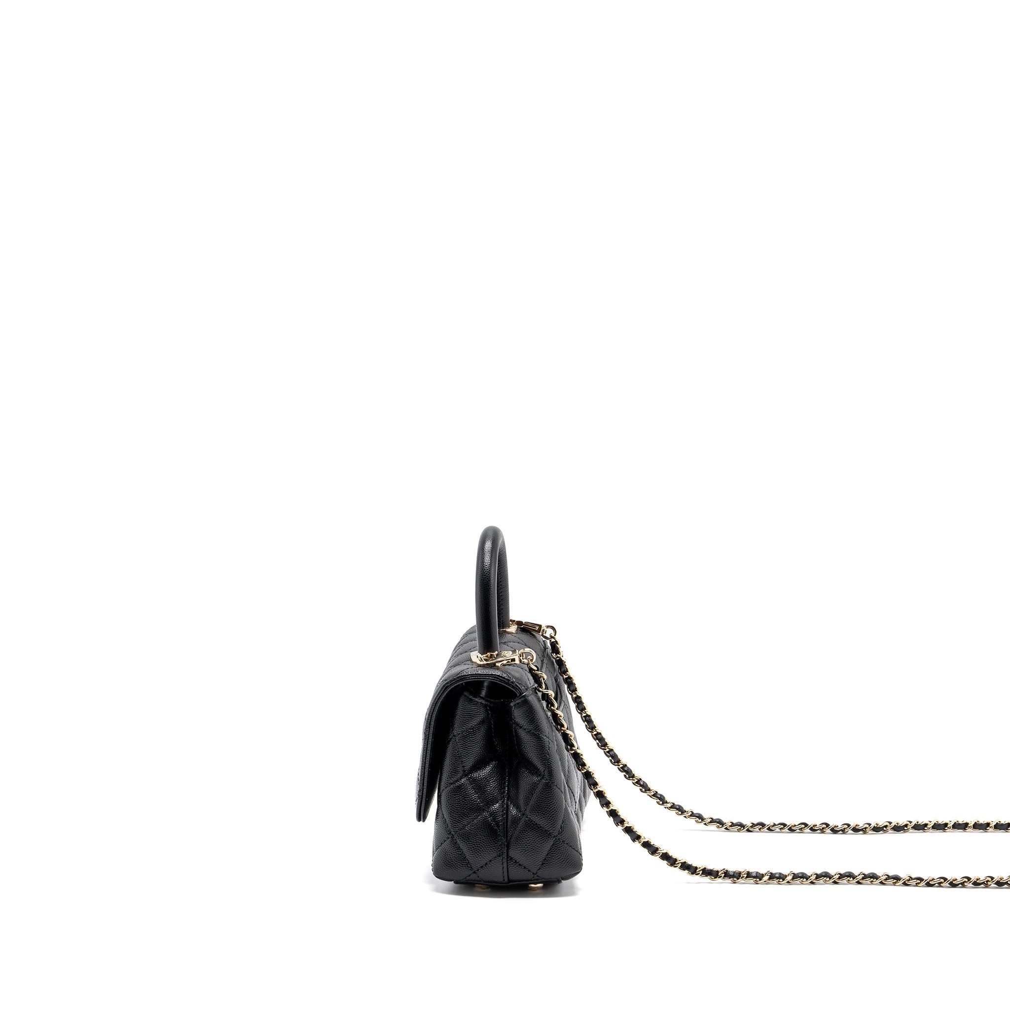 CHANEL COCO HANDLE EXTRA MINI CAVIAR BLACK LGHW(MICROCHIP)