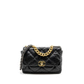 CHANEL LARGE 19 BAG GOATSKIN BLACK MULTICOLOUR HARDWARE