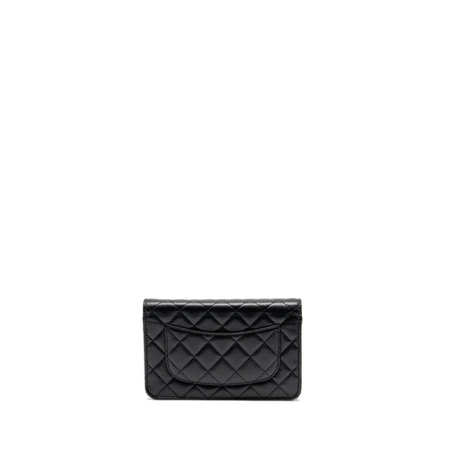 CHANEL CLASSIC WALLET ON CHAIN CAVIAR BLACK GHW (MICROCHIP)
