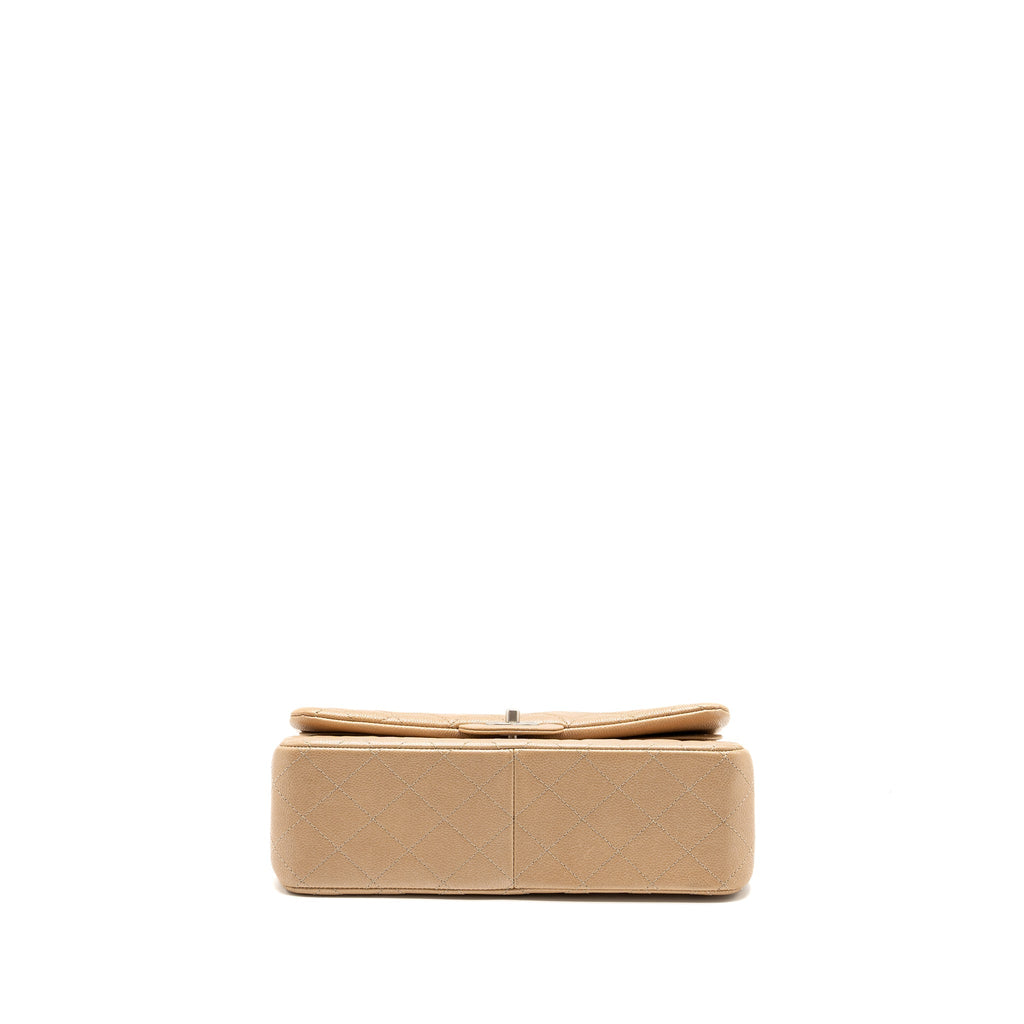 CHANEL CLASSIC JUMBO DOUBLE FLAP BAG CAVIAR IRIDESCENT BEIGE BRUSHED SHW